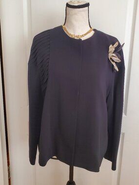 L'Atelier Cache black elegant blazer & brooches sz 44 (approx US 12)